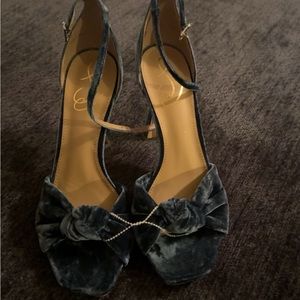 Sam Edelman Womens Lucia,Sapphire VLVT Ankle Strap Sandals Heel. Size 9.5